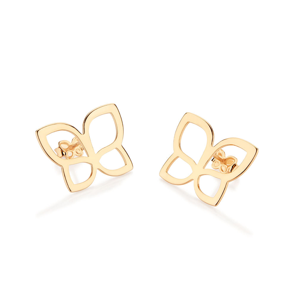 Butterfly earring plated in 18k gold - 52756400