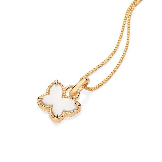 BUTTERFLY PENDANT WITH 18K GOLD-PLATED ACRYLIC - 54293606