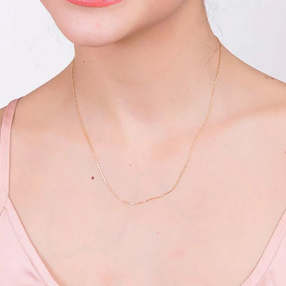18K GOLD PLATED CHOKER NECKLACE WITH LOCK CHAIN - 53163800