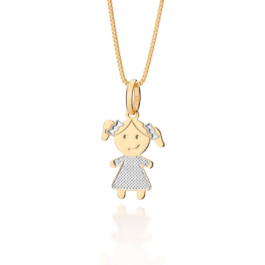 GIRL PENDANT PLATED IN 18K GOLD WITH RHODIUM PLATING - 54295500