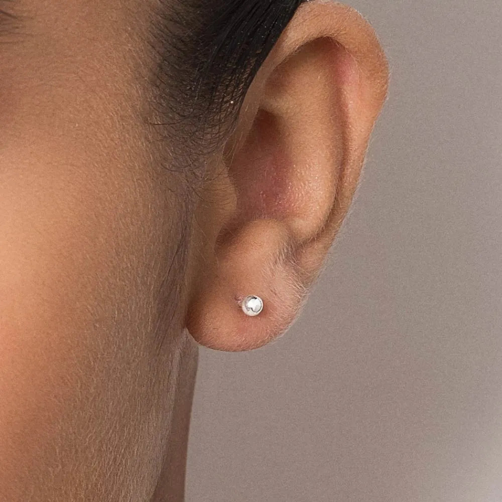 3mm 925 Sterling Silver Ball Earrings - 82021200