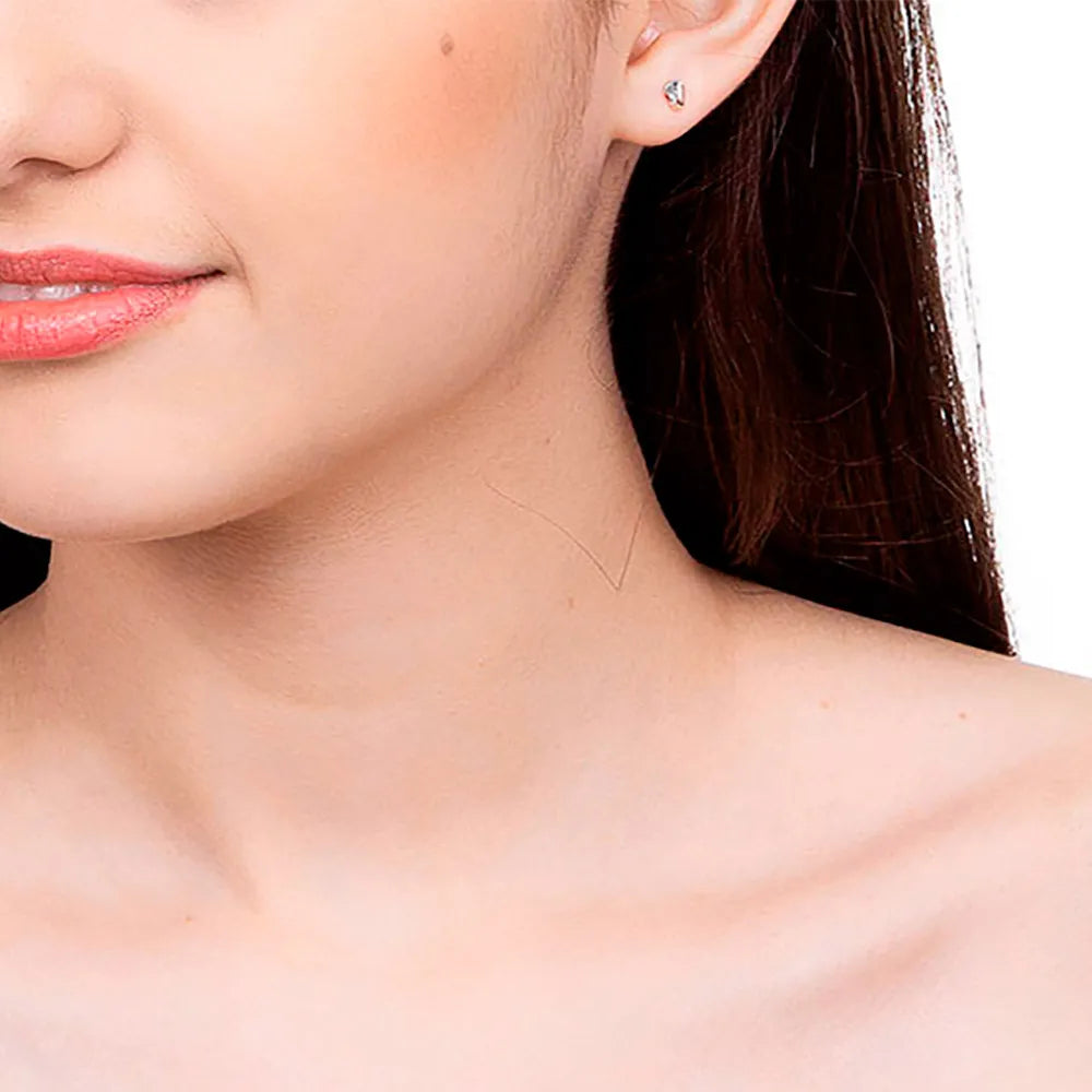 Children's earring plated in 18k gold with crystals - 52353006