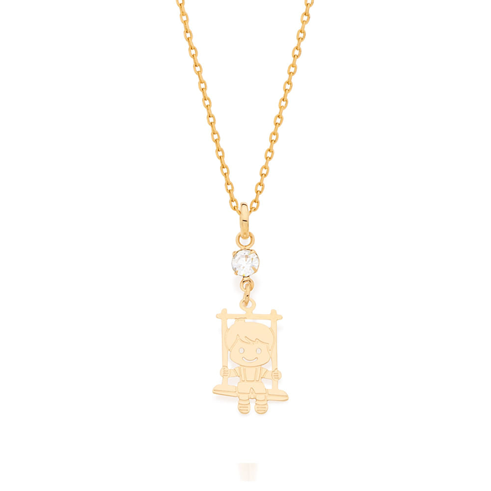 18K GOLD PLATED BOY PENDANT WITH ZIRCONIA - 5419260006