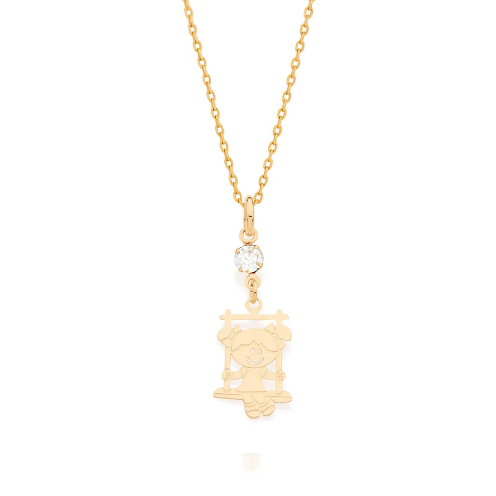 18K GOLD PLATED GIRL PENDANT WITH ZIRCONIA - 5419270006