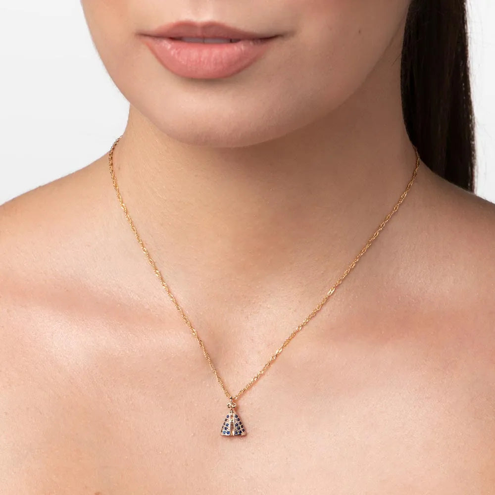 18K Gold-Plated Our Lady of Aparecida Pendant with Cubic Zirconia - 5416340002