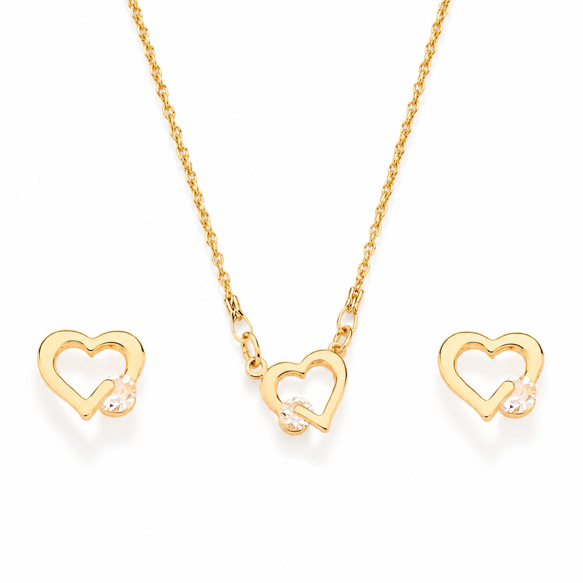 18k GOLD-PLATED SET OPEN HEART - 00012026