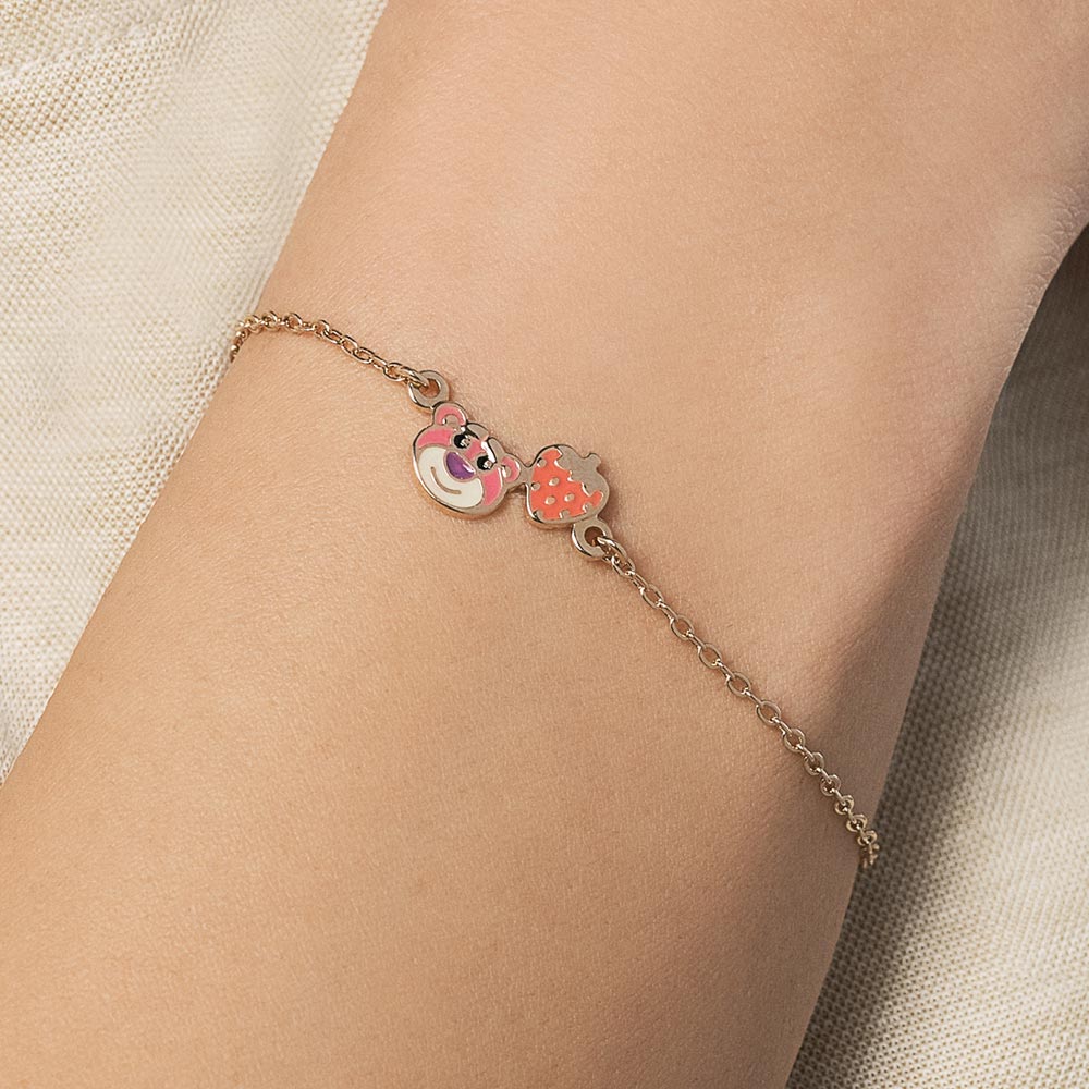 Lotso and Strawberry Bracelet, 18K Gold Plated with Resin Application - 552191