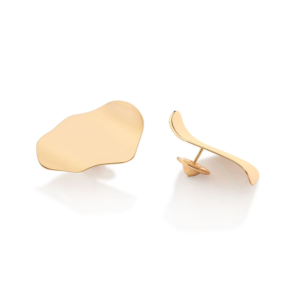 MAXI WAVY EARRINGS PLATED IN 18K GOLD - 52736300