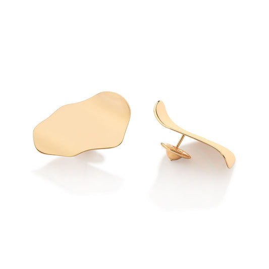 MAXI WAVY EARRINGS PLATED IN 18K GOLD - 52736300