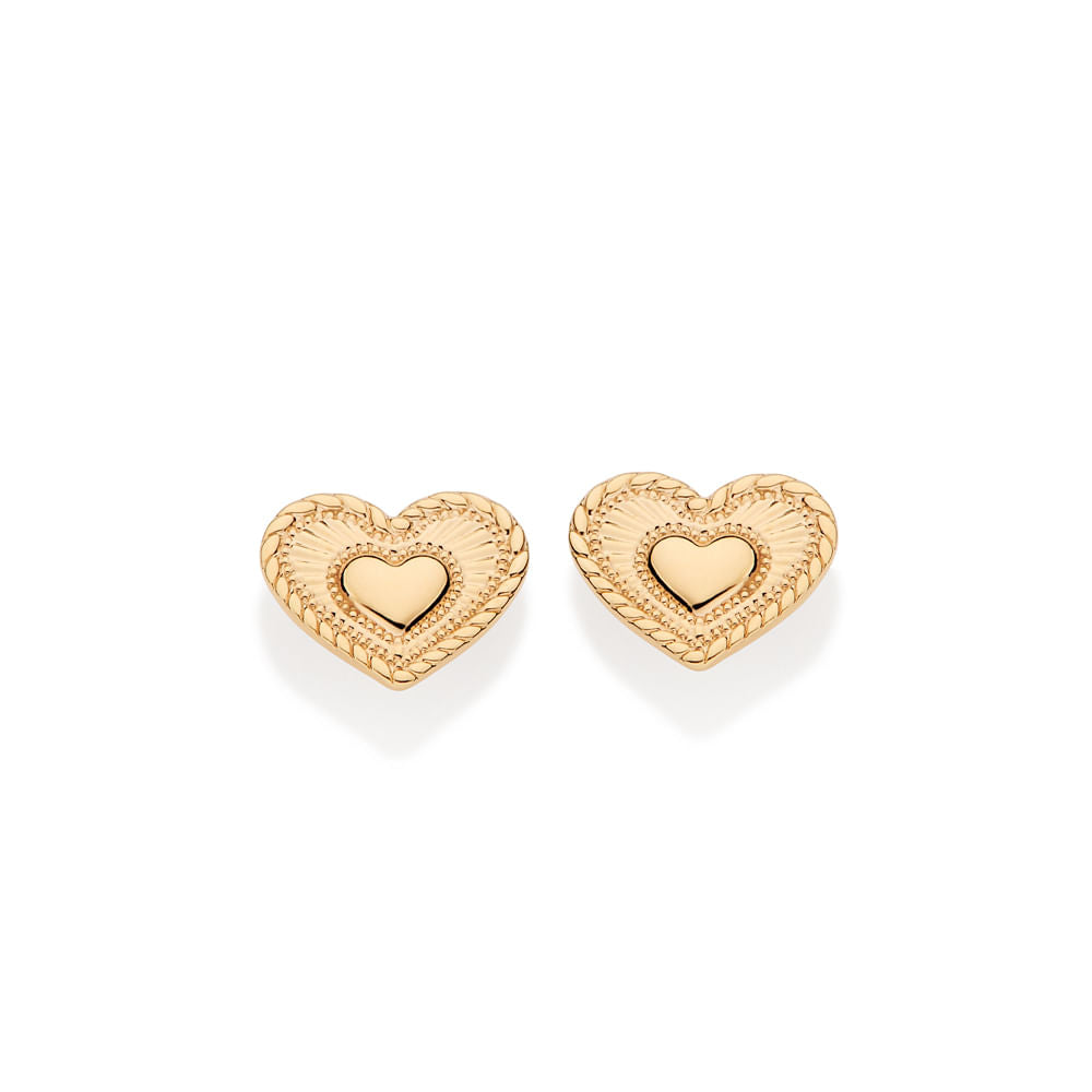 18K GOLD PLATED HEART EARRINGS - 52754600