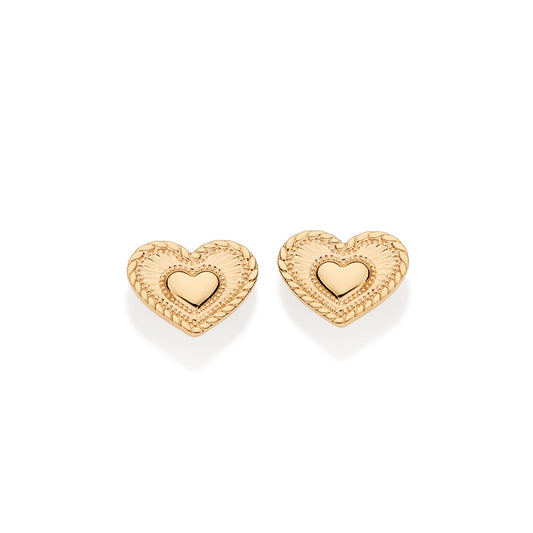 18K GOLD PLATED HEART EARRINGS - 52754600