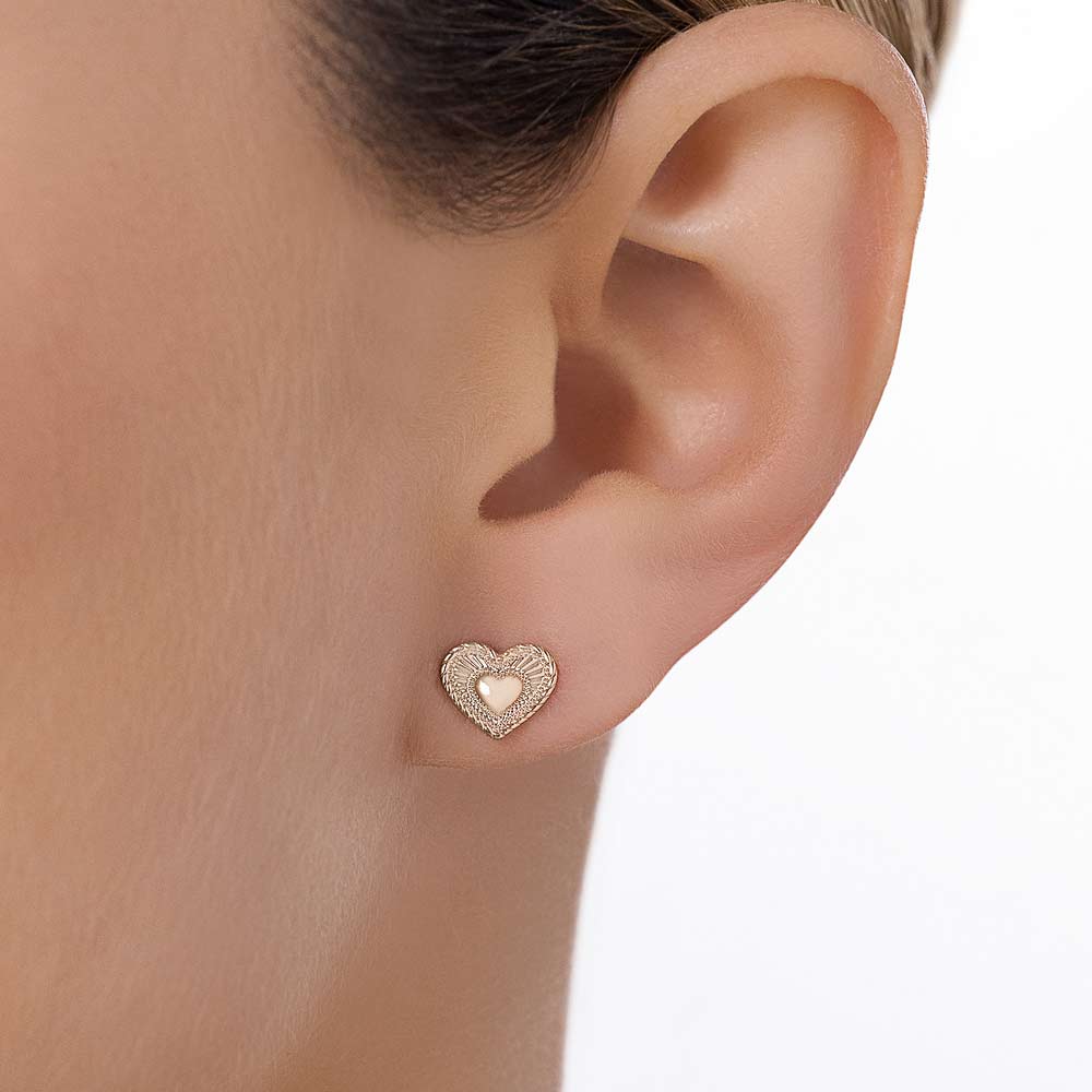 18K GOLD PLATED HEART EARRINGS - 52754600