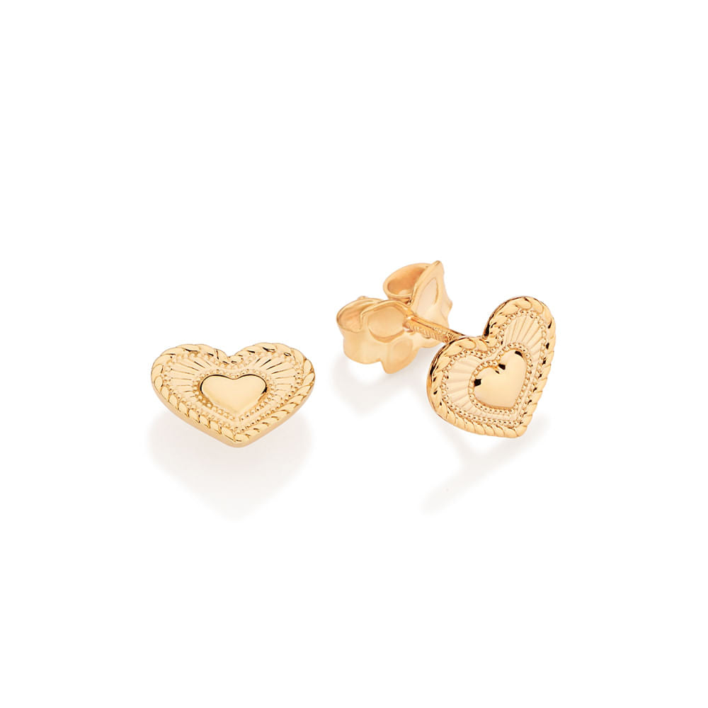 18K GOLD PLATED HEART EARRINGS - 52754600