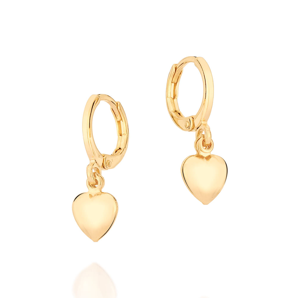 18K GOLD PLATED HEART-SHAPED HOOP EARRINGS - 52714600