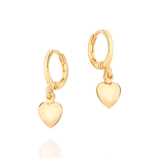 18K GOLD PLATED HEART-SHAPED HOOP EARRINGS - 52714600
