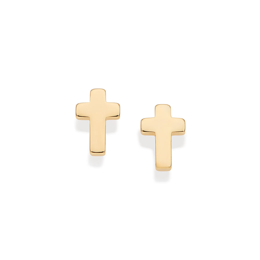 18K GOLD PLATED CROSS EARRINGS - 52744000