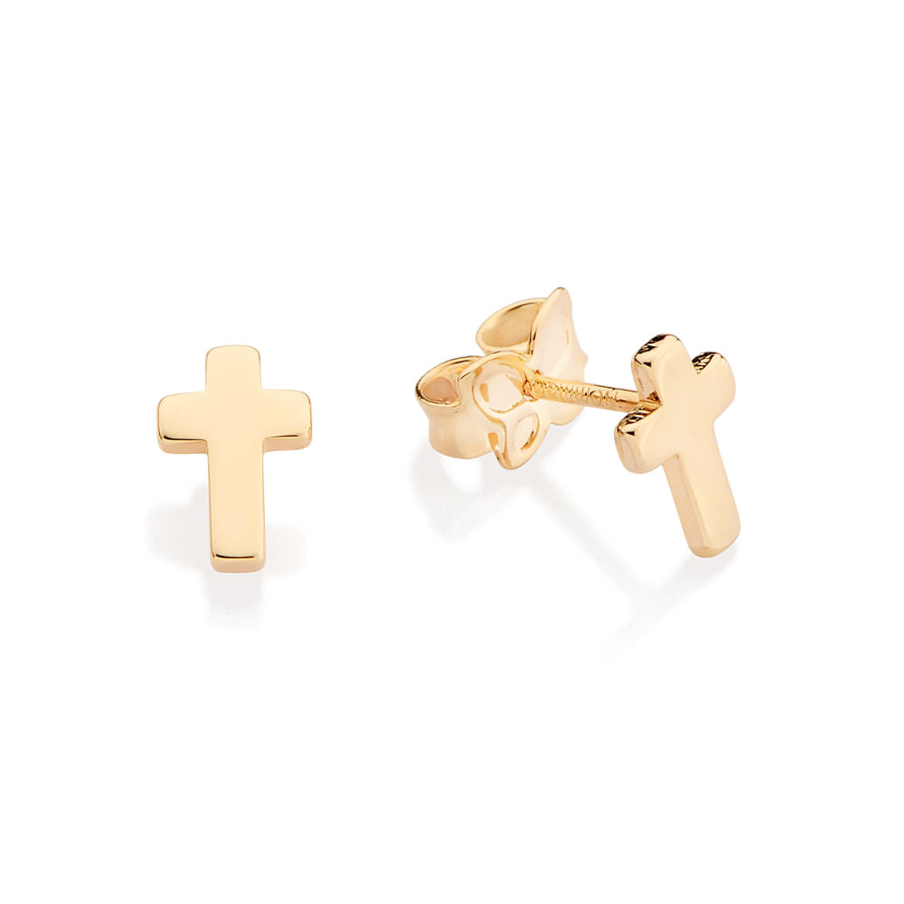 18K GOLD PLATED CROSS EARRINGS - 52744000
