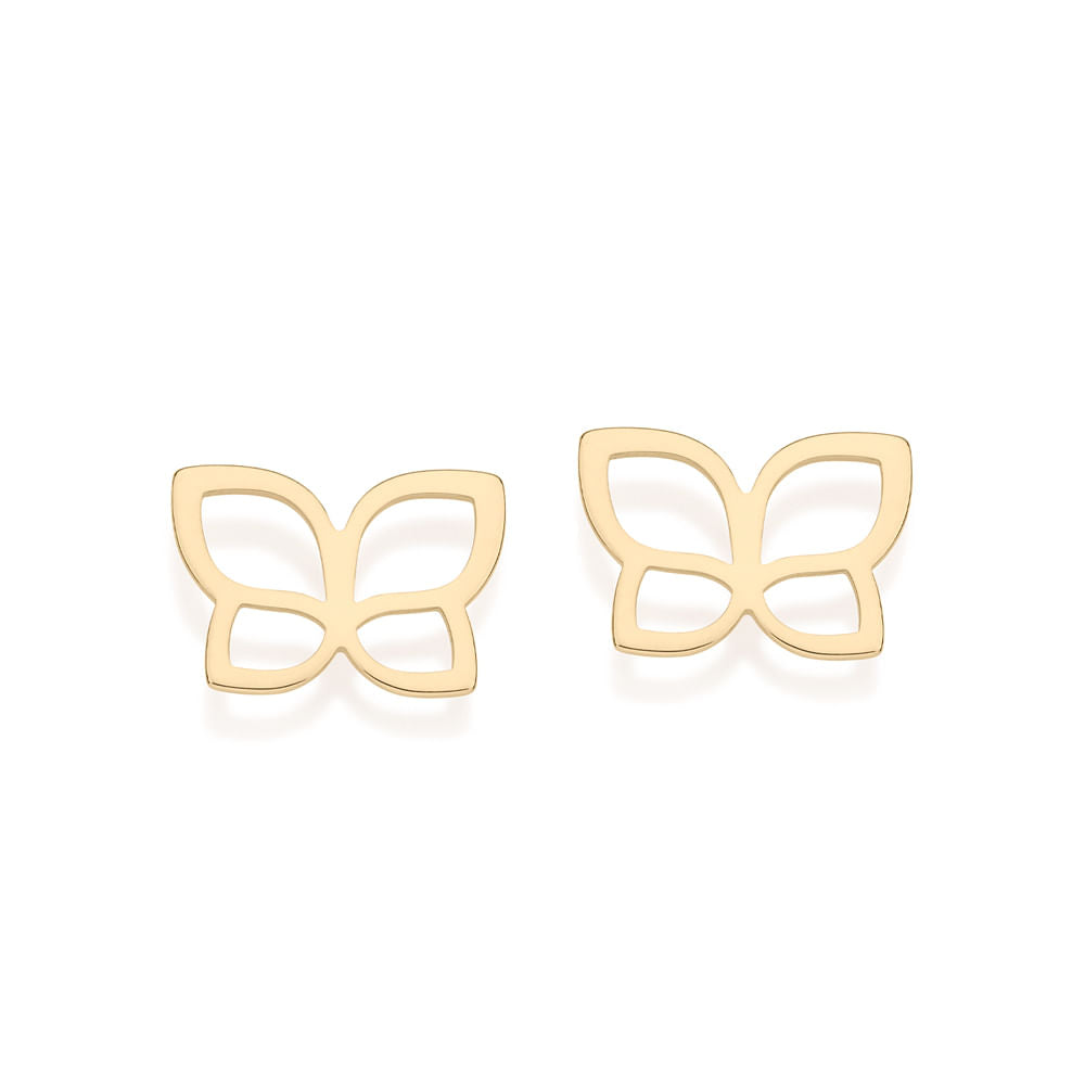 Butterfly earring plated in 18k gold - 52756400