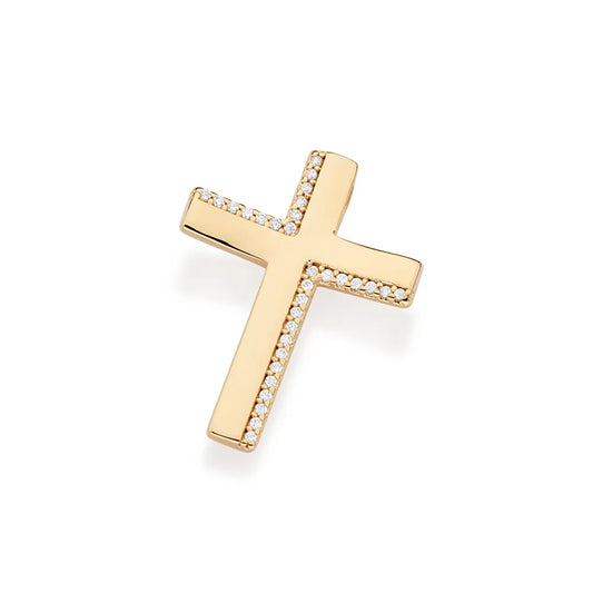 18K GOLD PLATED CROSS PENDANT WITH ZIRCONIAS - 5429150006
