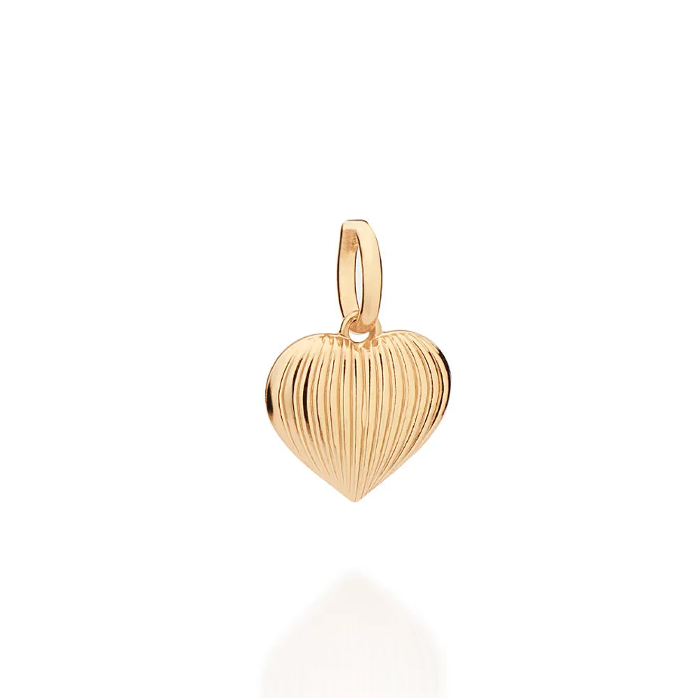 18K GOLD PLATED HEART PENDANT WITH DOMED FRIEZE 5429730000