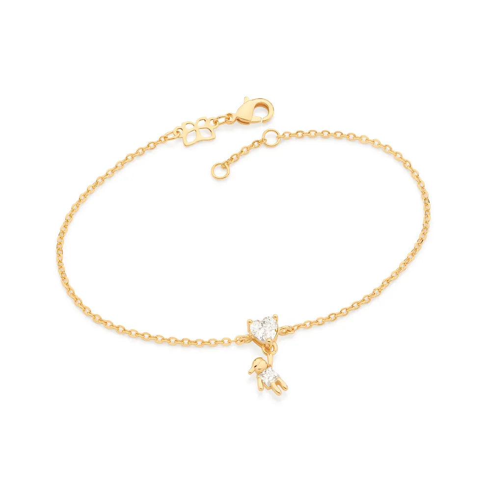 Mother of a Boy Bracelet, 18K Gold Plated with Cubic Zirconia - 552003