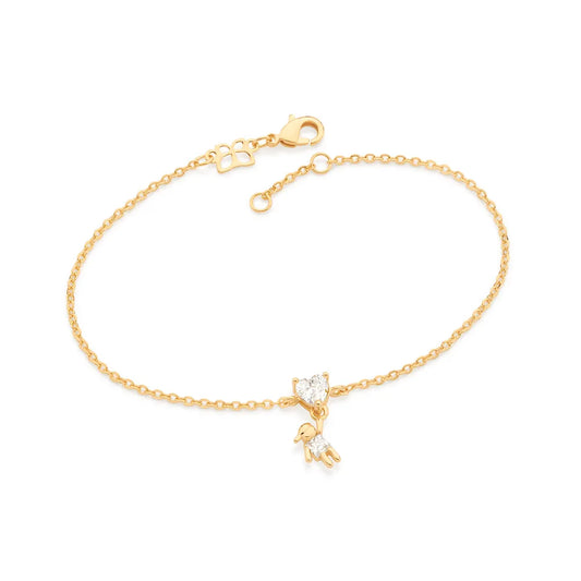Mother of a Boy Bracelet, 18K Gold Plated with Cubic Zirconia - 552003