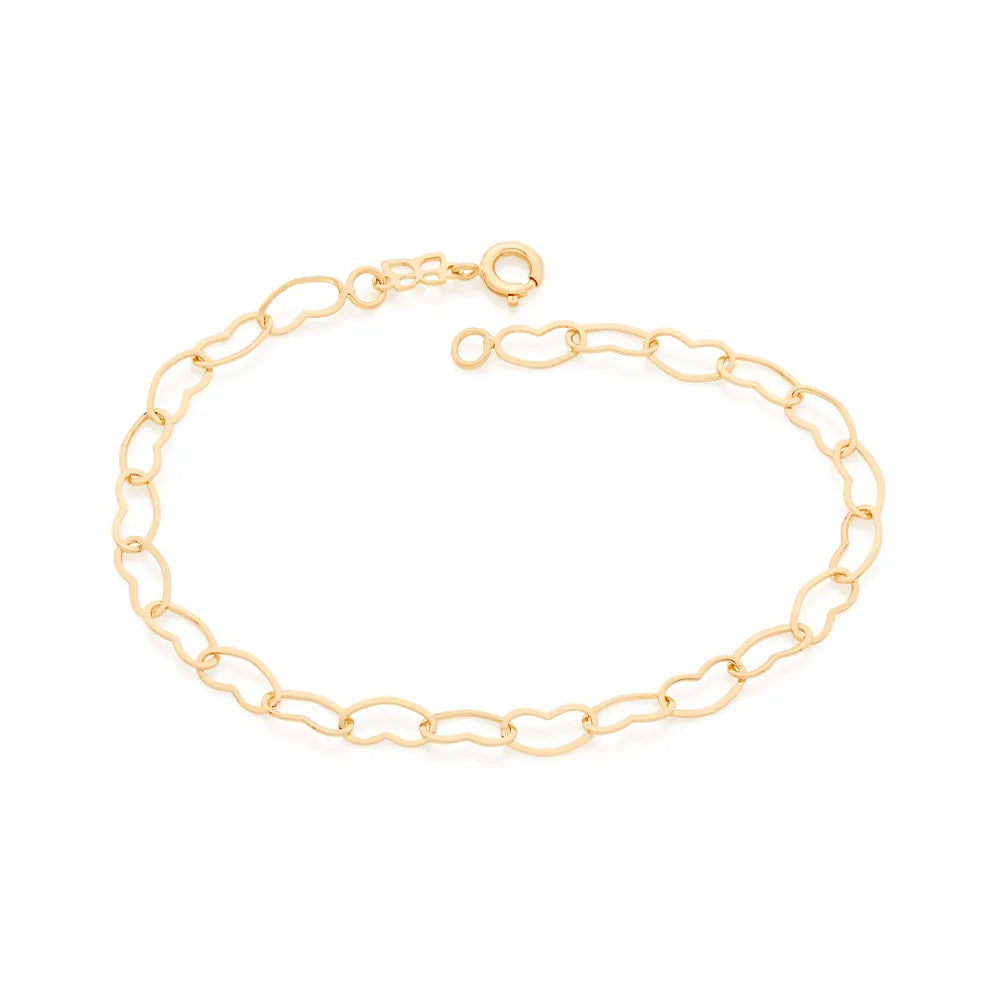 18K GOLD-PLATED BRACELET WITH HEARTS - 55068300