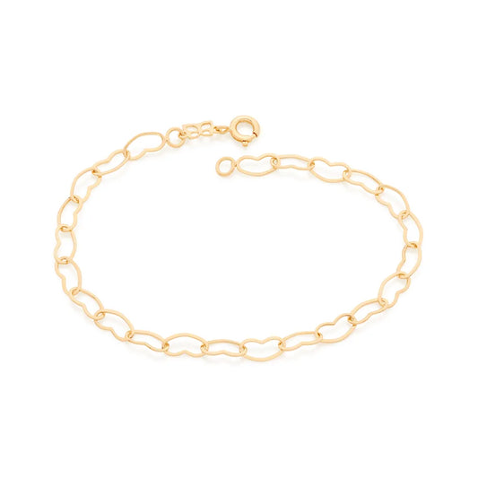 18K GOLD-PLATED BRACELET WITH HEARTS - 55068300