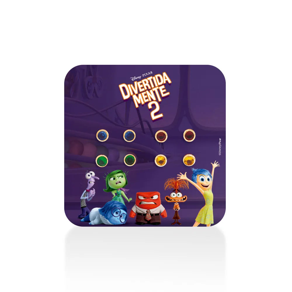 Solitaire Earrings Set - Mixed Emotions Design - 18K Gold Plated with Cubic Zirconia - 527343