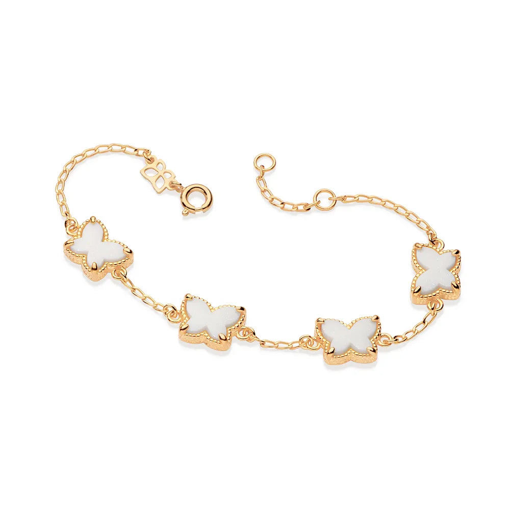 18K GOLD-PLATED BUTTERFLY BRACELET WITH ACRYLIC STONES - 55218306