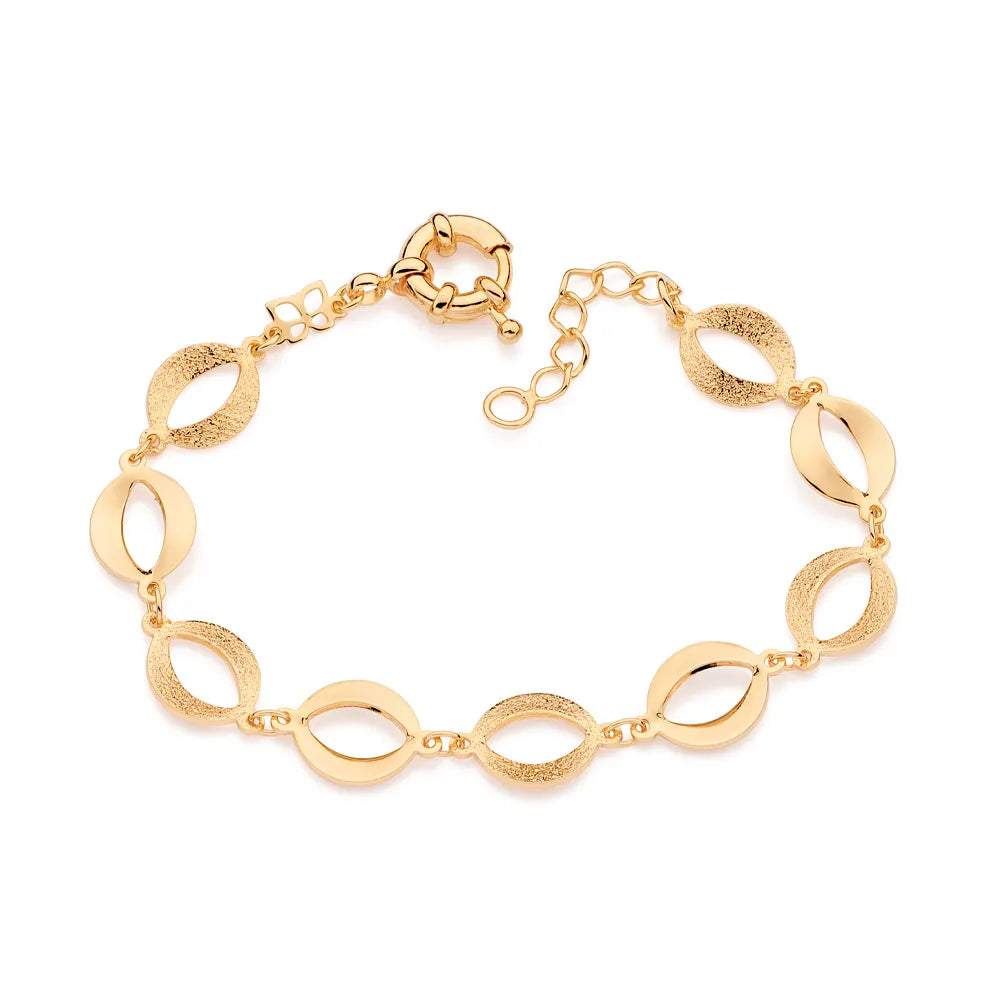 18K GOLD-PLATED BRACELET MADE UP OF OVAL LINKS - 55102600