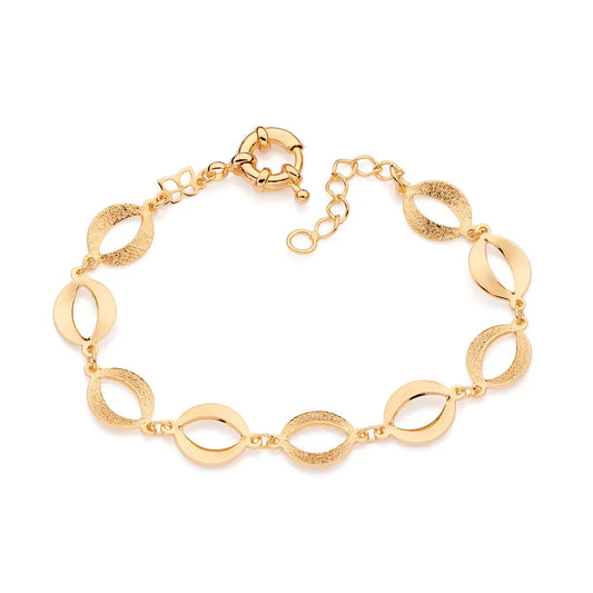 18K GOLD-PLATED BRACELET MADE UP OF OVAL LINKS - 55102600