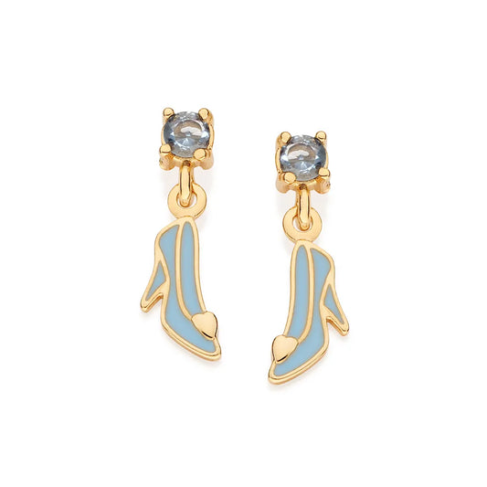 18K GOLD-PLATED CINDERELLA SHOE EARRING WITH ZIRCONIA - 52729303