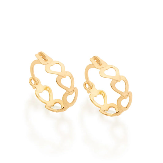 18K GOLD-PLATED HOOP EARRINGS WITH OPENHEART DESIGN - 52335100