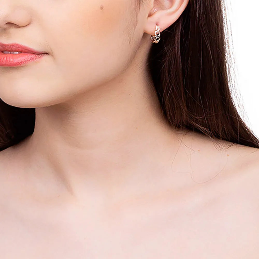 18K GOLD-PLATED HOOP EARRINGS WITH OPENHEART DESIGN - 52335100