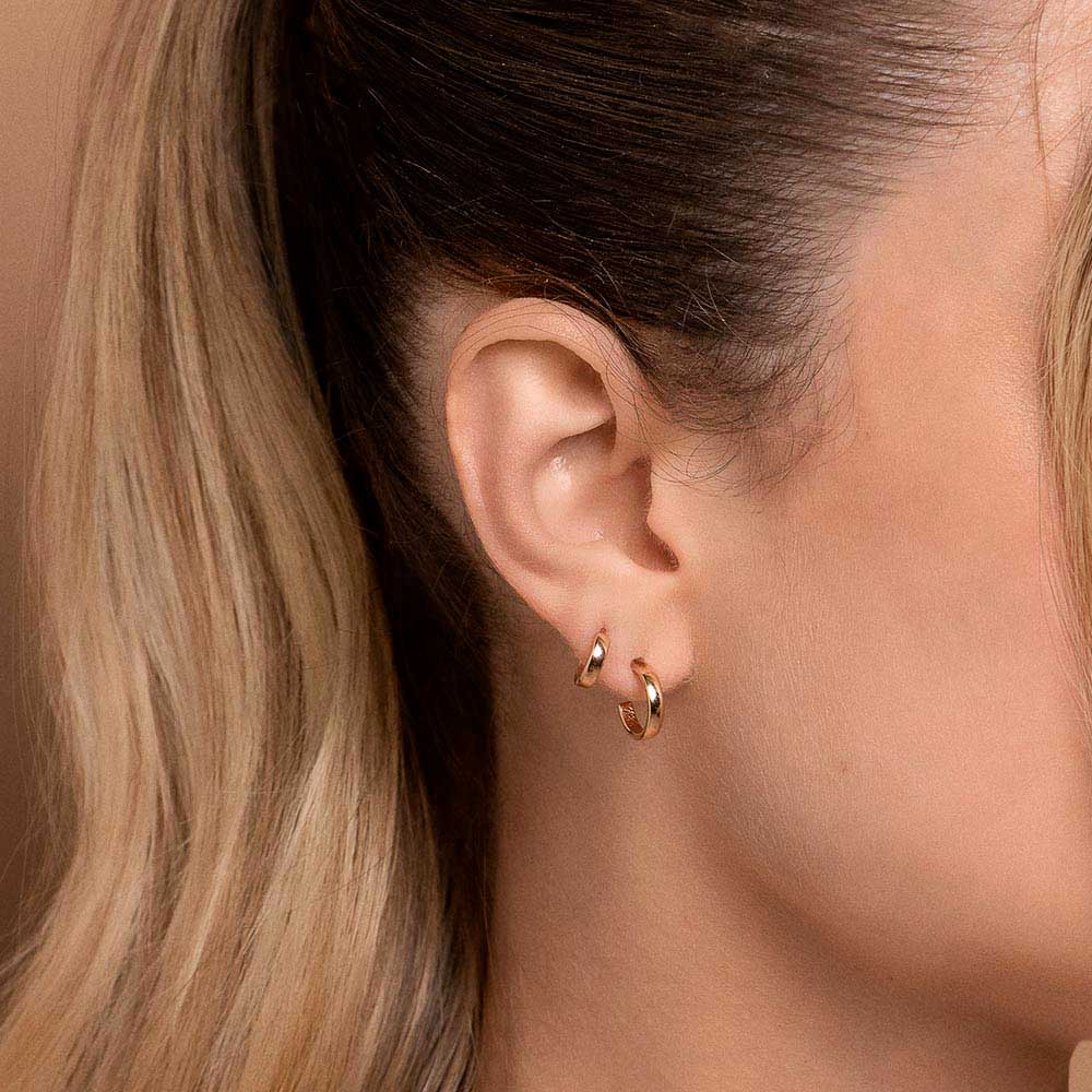 18K GOLD PLATED HALF HOOP EARRING SET - 52701400