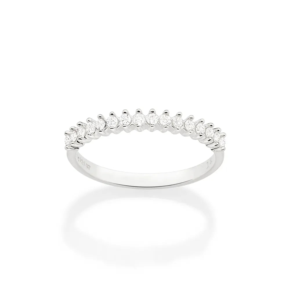 Half eternity ring in 925 silver with cubic zirconia - 81022806