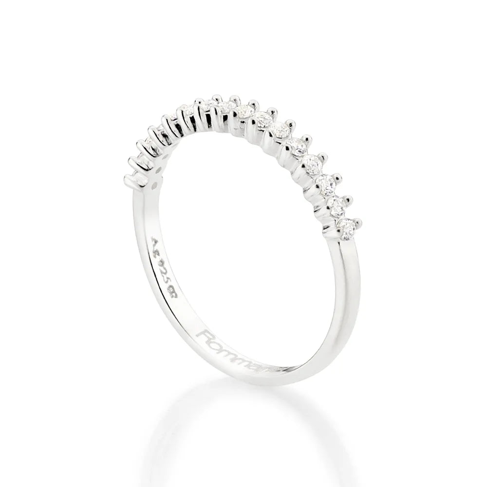 Half eternity ring in 925 silver with cubic zirconia - 81022806
