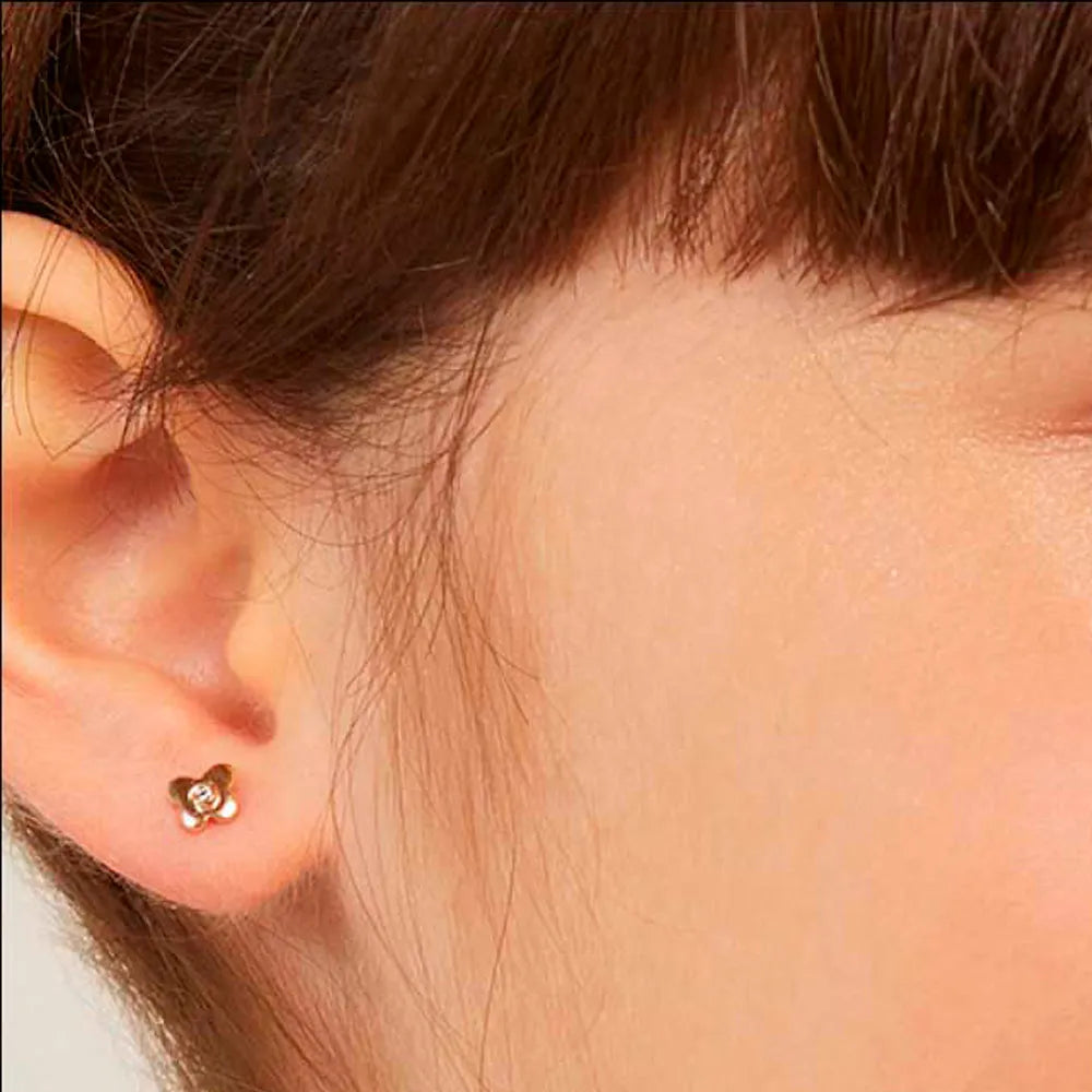 18K GOLD-PLATED BUTTERFLY EARRINGS WITH ZIRCONIA - 52639506