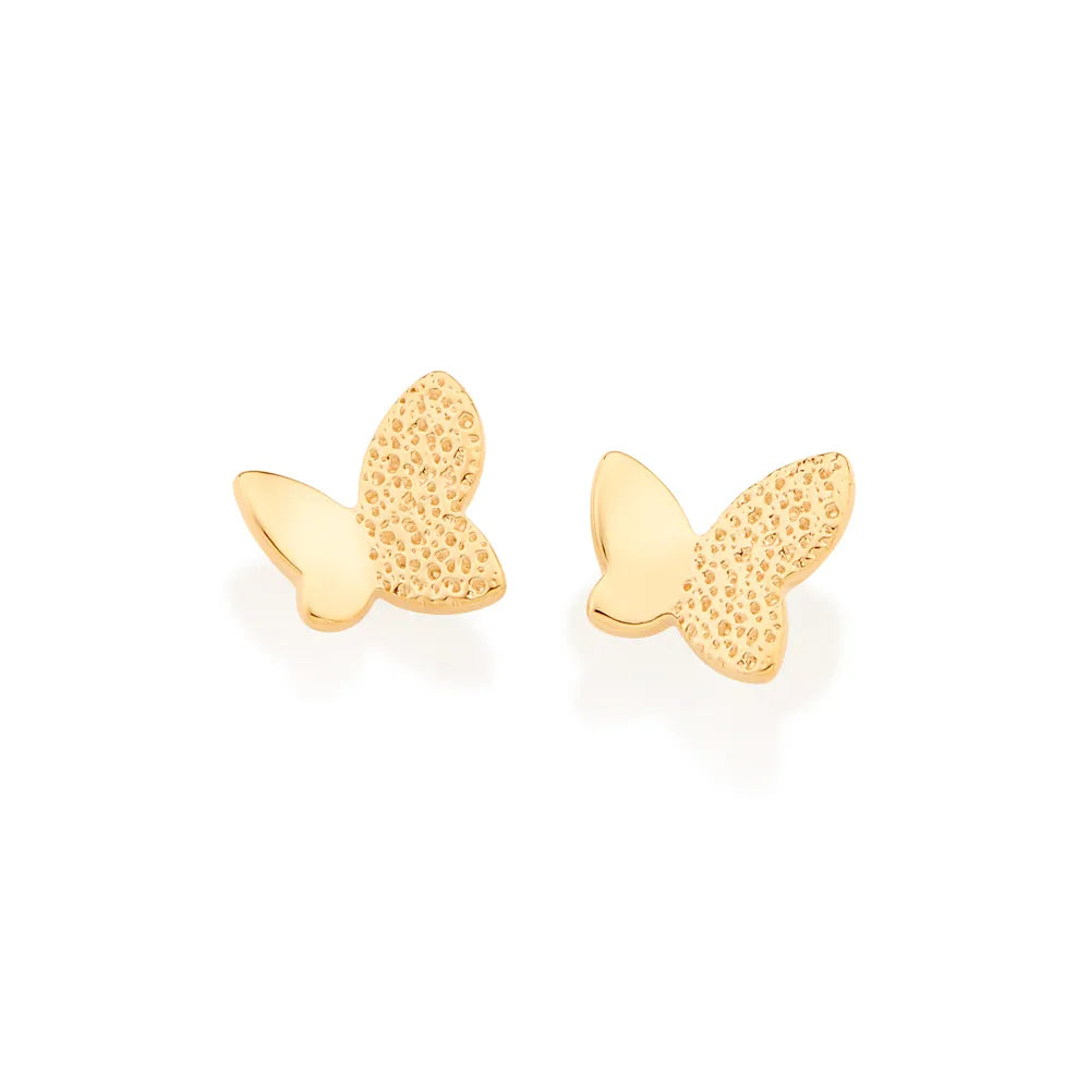 18K GOLD-PLATED BUTTERFLY EARRINGS - 52698900