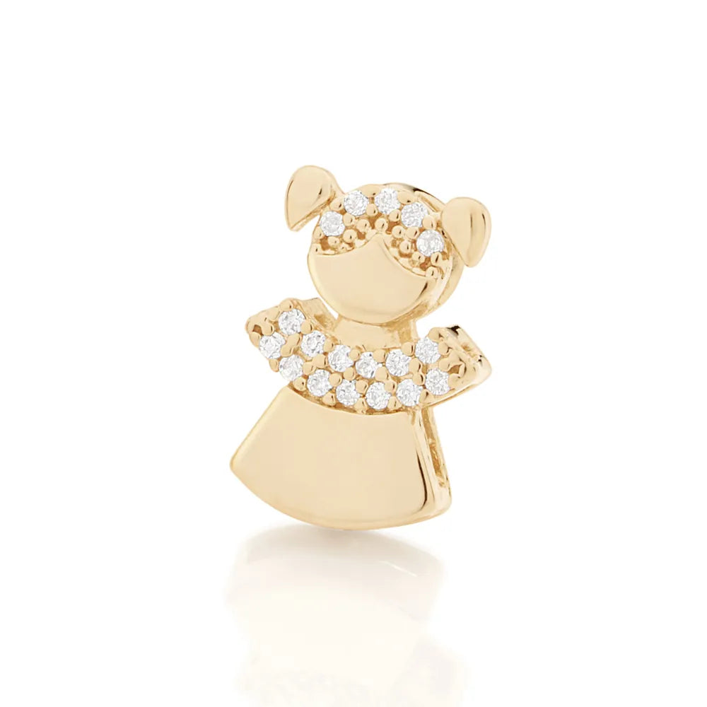 18K GOLD-PLATED PENDANT IN THE SHAPE OF A GIRL WITH ZIRCONIA STONES - 54214206