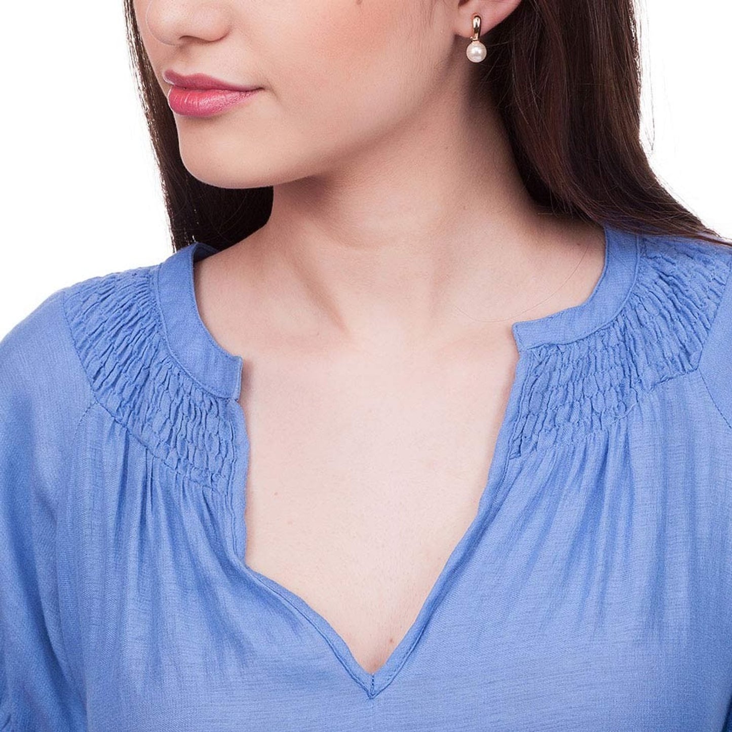 18K GOLD-PLATED EARRINGS WITH SYNTHETIC PEARLS - 5220930026