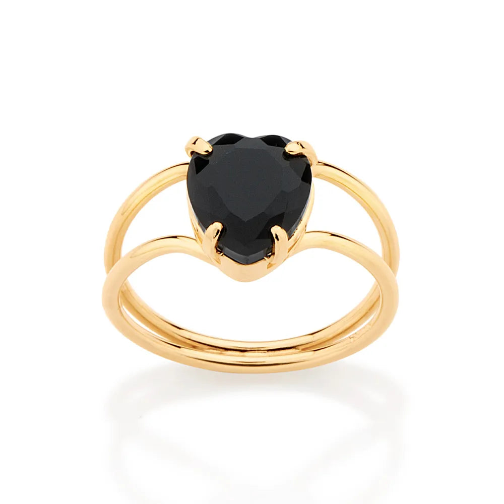 18K Gold Plated Heart Solitaire Ring - 513230