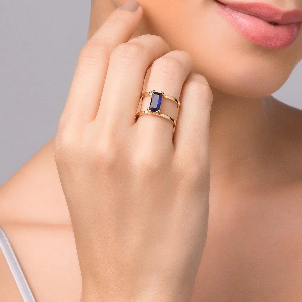 18K GOLD PLATED RING WITH CRYSTAL - 513403