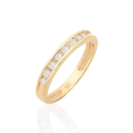 Half eternity ring plated in 18k gold with cubic zirconia - 511125