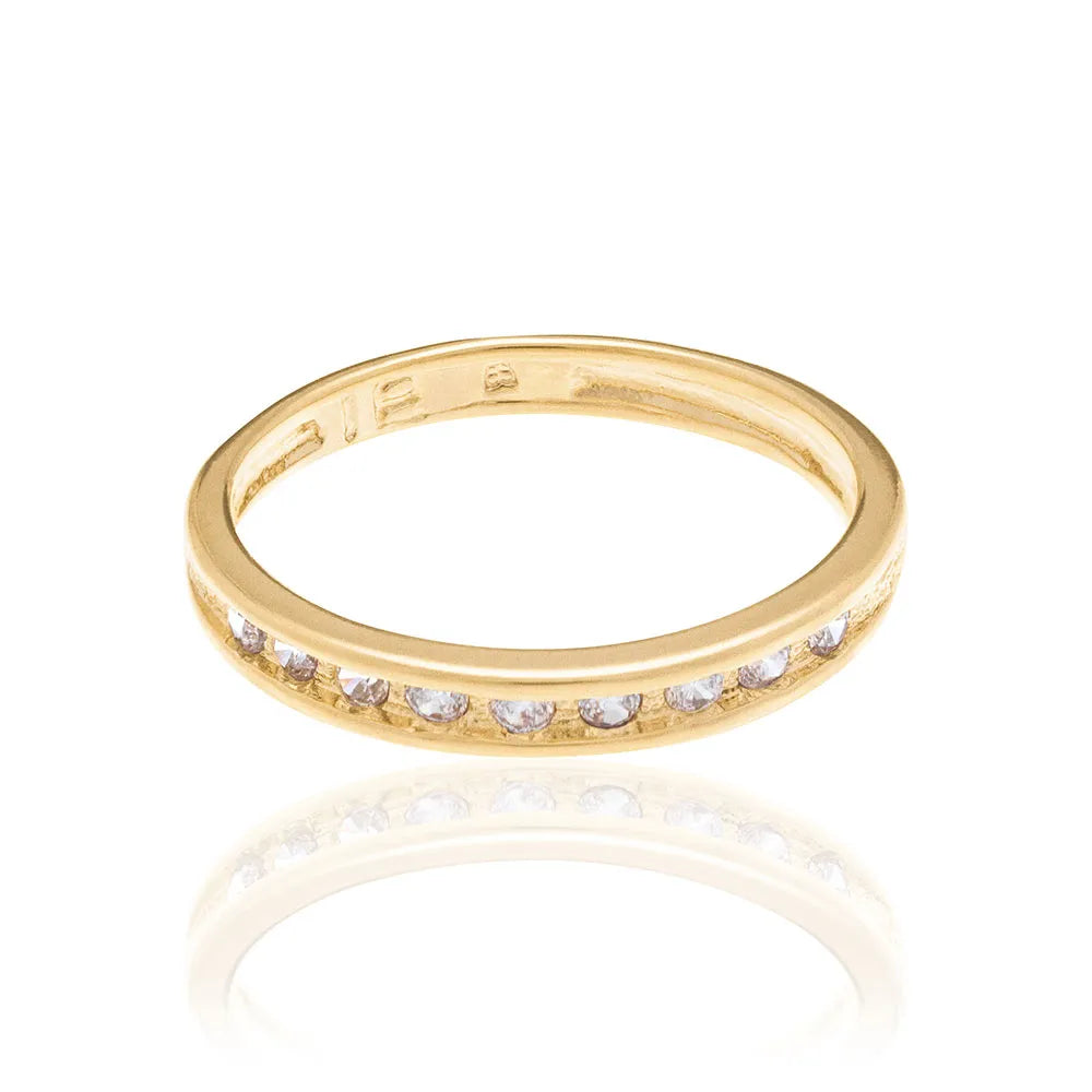 Half eternity ring plated in 18k gold with cubic zirconia - 511125