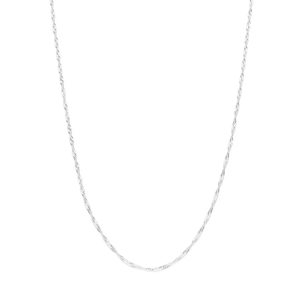 925 Sterling Silver Gourmet Link Necklace - 830053