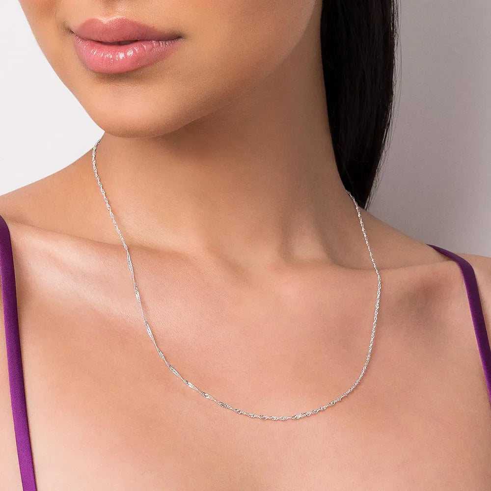 925 Sterling Silver Gourmet Link Necklace - 830053