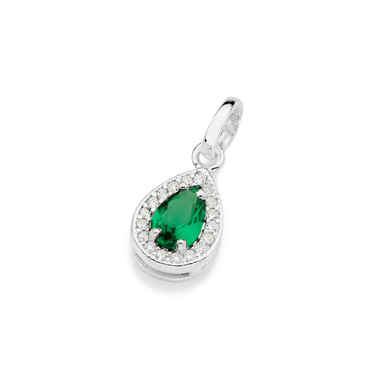 925 Sterling Silver Teardrop Pendant with Cubic Zirconia - 8400480010