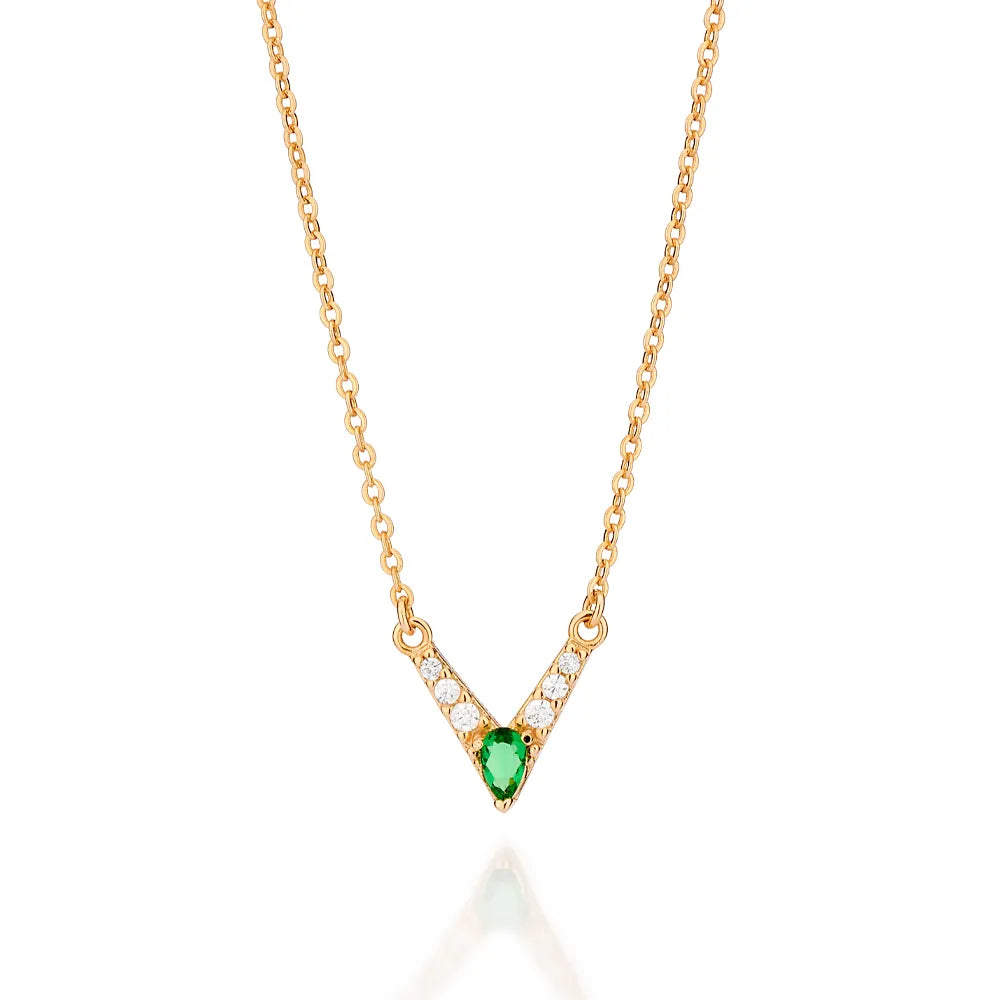18K GOLD PLATED CHOKER WITH ZIRCONIAS AND CRYSTAL - 53252110